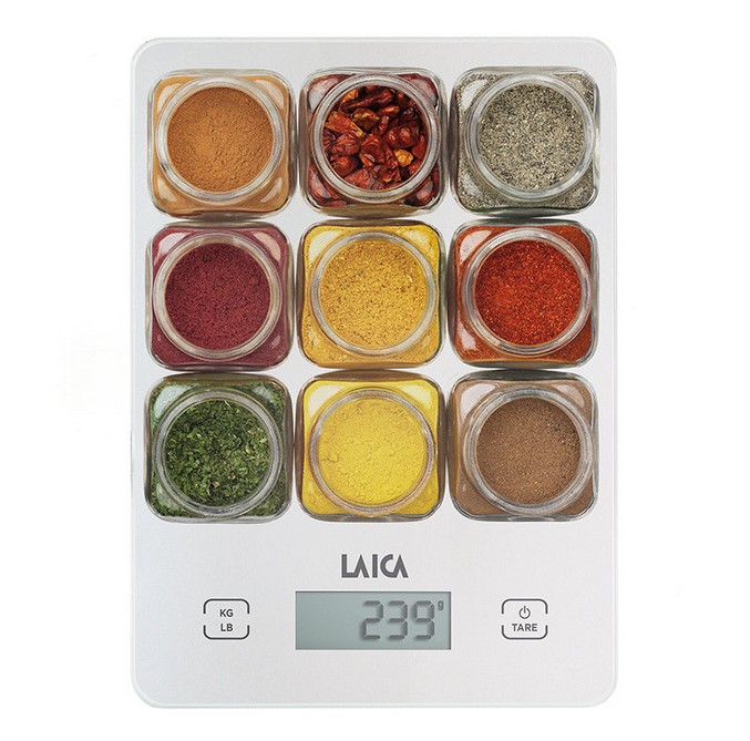 Báscula de cocina digital Laica KS1040 blanco especias 5KG