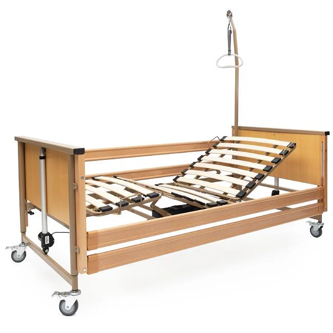 Cama electrónica Aries articulada con elevación, cabecero, piecero y barandillas