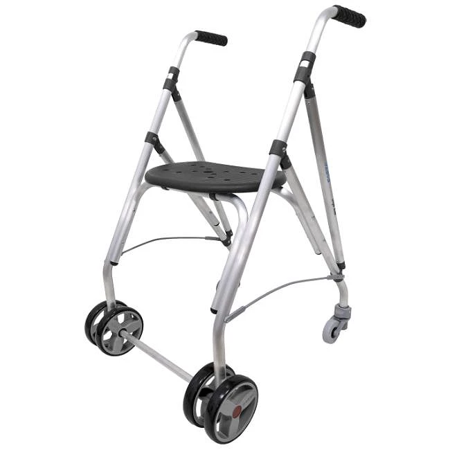 Andador de aluminio ARA PLUS con asiento y frenos de presión
