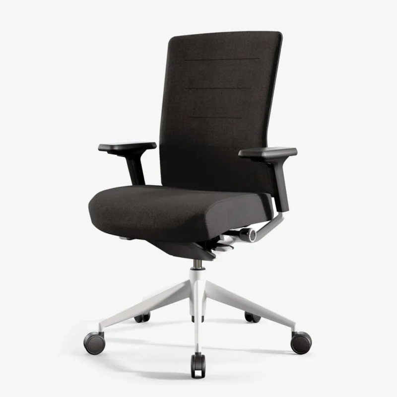 Silla de oficina TNK Flex melange con base de aluminio blanca